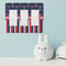 Nautical Anchors & Stripes Rocker Light Switch Covers - Triple - IN CONTEXT