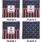 Nautical Anchors & Stripes Set of Square Dinner Plates (Approval)