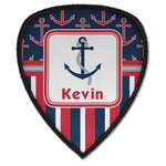 Nautical Anchors & Stripes Iron on Shield Patch A w/ Name or Text