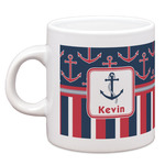 Nautical Anchors & Stripes Espresso Cup (Personalized)