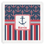 Nautical Anchors & Stripes Paper Dinner Napkins (Personalized)