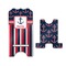 Nautical Anchors & Stripes Stylized Phone Stand - Front & Back - Large