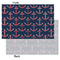 Nautical Anchors & Stripes Tissue Paper - Heavyweight - Small - Front & Back