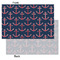 Nautical Anchors & Stripes Tissue Paper - Lightweight - Small - Front & Back