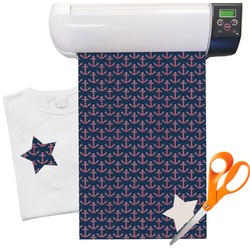 Nautical Anchors & Stripes Heat Transfer Vinyl Sheet (12"x18")