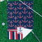 Nautical Anchors & Stripes Waffle Weave Golf Towel - In Context