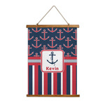 Nautical Anchors & Stripes Wall Hanging Tapestry - Tall (Personalized)