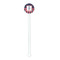 Nautical Anchors & Stripes White Plastic 5.5" Stir Stick - Round - Single Stick