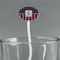 Nautical Anchors & Stripes White Plastic 7" Stir Stick - Oval - Main