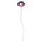 Nautical Anchors & Stripes White Plastic 7" Stir Stick - Oval - Single Stick