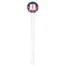 Nautical Anchors & Stripes White Plastic 7" Stir Stick - Round - Single Stick