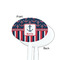 Nautical Anchors & Stripes White Plastic 7" Stir Stick - Single Sided - Oval - Front & Back