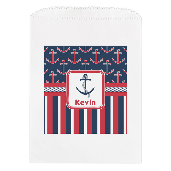 Custom Nautical Anchors & Stripes Treat Bag (Personalized)