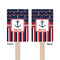 Nautical Anchors & Stripes Wooden 6.25" Stir Stick - Rectangular - Double Sided - Front & Back