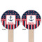 Nautical Anchors & Stripes Wooden 6" Food Pick - Round - Double Sided - Front & Back