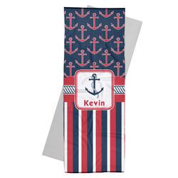 Nautical Anchors & Stripes Yoga Mat Towel (Personalized)