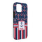 Nautical Anchors & Stripes iPhone 13 Pro Max Tough Case - Angle