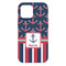 Nautical Anchors & Stripes iPhone 13 Pro Max Tough Case - Back