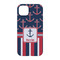 Nautical Anchors & Stripes iPhone 14 Case - Back