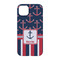 Nautical Anchors & Stripes iPhone 14 Pro Case - Back