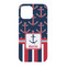 Nautical Anchors & Stripes iPhone 15 Pro Case - Back