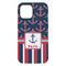 Nautical Anchors & Stripes iPhone 15 Pro Max Tough Case - Back