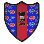 Superhero Iron On Shield Patch B w/ Name or Text