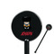 Superhero Black Plastic 5.5" Stir Stick - Round - Closeup