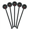 Superhero Black Plastic 5.5" Stir Stick - Round - Fan View