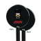 Superhero Black Plastic 5.5" Stir Stick - Single Sided - Round - Front & Back