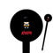 Superhero Black Plastic 6" Food Pick - Round - Closeup