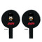 Superhero Black Plastic 7" Stir Stick - Double Sided - Round - Front & Back