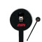 Superhero Black Plastic 7" Stir Stick - Round - Closeup