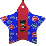 Superhero Star Ceramic Ornament w/ Name or Text