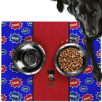 Superhero Dog Food Mat - Large w/ Name or Text