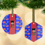 Superhero Flat Glass Ornament w/ Name or Text