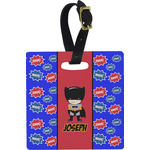 Superhero Plastic Luggage Tag - Square w/ Name or Text