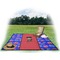 Superhero Picnic Blanket - with Basket Hat and Book - in Use