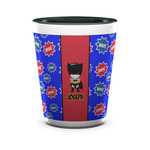 Superhero Ceramic Shot Glass - 1.5 oz - Two Tone - Set of 4 (Personalized)