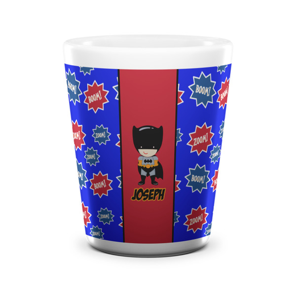 Custom Superhero Ceramic Shot Glass - 1.5 oz - White - Single (Personalized)