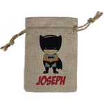 Superhero Small Burlap Gift Bag - Front (Personalized)