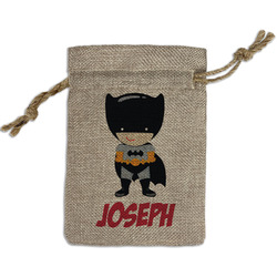 Superhero Small Burlap Gift Bag - Front (Personalized)