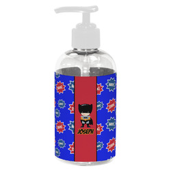 Superhero Plastic Soap / Lotion Dispenser (8 oz - Small - White) (Personalized)