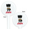 Superhero White Plastic 5.5" Stir Stick - Double Sided - Round - Front & Back