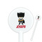 Superhero White Plastic 5.5" Stir Stick - Round - Closeup