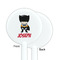 Superhero White Plastic 5.5" Stir Stick - Single Sided - Round - Front & Back