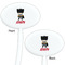 Superhero White Plastic 7" Stir Stick - Double Sided - Oval - Front & Back