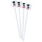 Superhero White Plastic Stir Stick - Double Sided - Square - Front