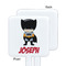 Superhero White Plastic Stir Stick - Single Sided - Square - Approval