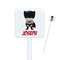 Superhero White Plastic Stir Stick - Square - Closeup